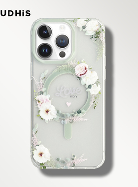 SS日系新款ins繁花magsafe磁吸适用苹果15手机壳iphone高级感14保护套pro夏天max全包13软壳小红书肤感小众女