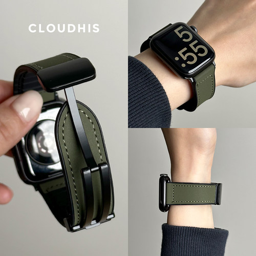 CLOUDHIS疯马硅胶磁吸iwatch表带