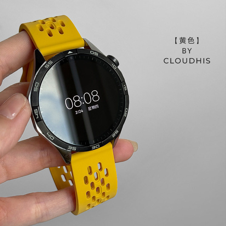 CLOUDHIS适用华为GT5表带watchgt4Pro手表带液态硅胶透气洞洞watch5新款夏季高级感GT2男女款高级感替换带GT6