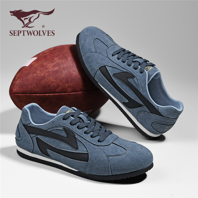 七匹狼男鞋新款德训鞋2026冬季男士百搭真皮板鞋户外运动阿甘鞋男,流行男鞋,德训鞋,淘宝优惠券,粉丝福利购,淘宝优惠卷