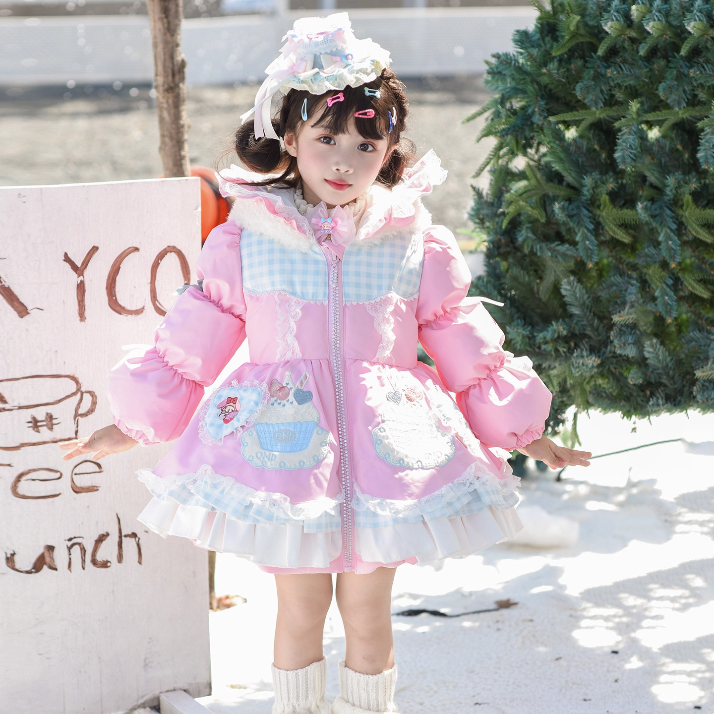 洛丽塔女童冬季棉服2025新款儿童美乐蒂加厚棉袄宝宝保暖外套洋气