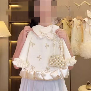 拜年服女童公主裙冬装女宝宝周岁生日礼服洋气儿童背心裙过年衣服