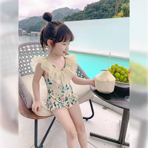 女童泳衣公主风碎花洋气新款夏季爆款儿童女孩可爱速干薄款游泳装