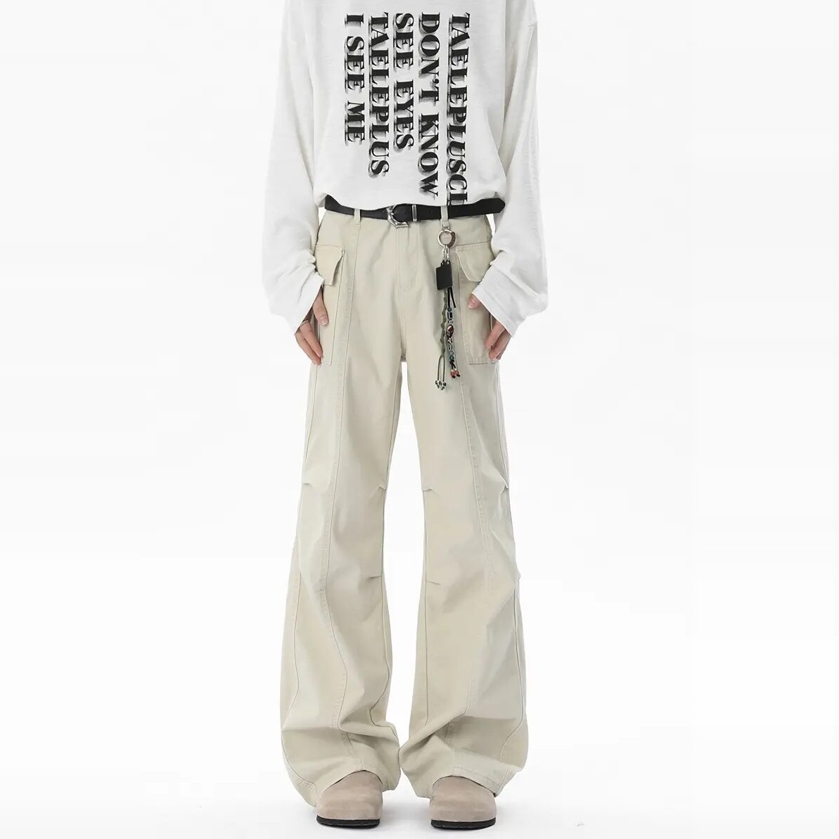 美式工装水洗做旧牛仔裤