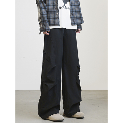 YorkZoom秋季新品美式大码皱感工装休闲裤高街宽松潮流ins百搭