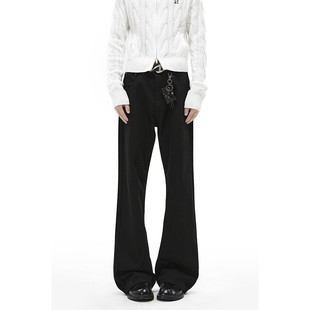 子极简风美式 垂感显瘦休闲裤 复古 男长裤 YORKZOOM黑色微喇牛仔裤