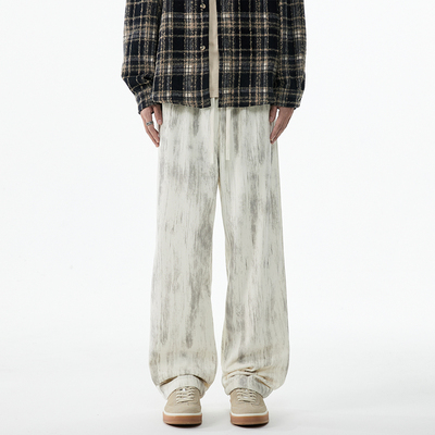 YORKZOOM水墨风扎染直腿裤男宽松