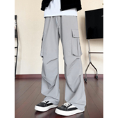 Zoom秋季 子男美式 新款 裤 York 长裤 褶皱工装 休闲裤 情侣直筒宽松