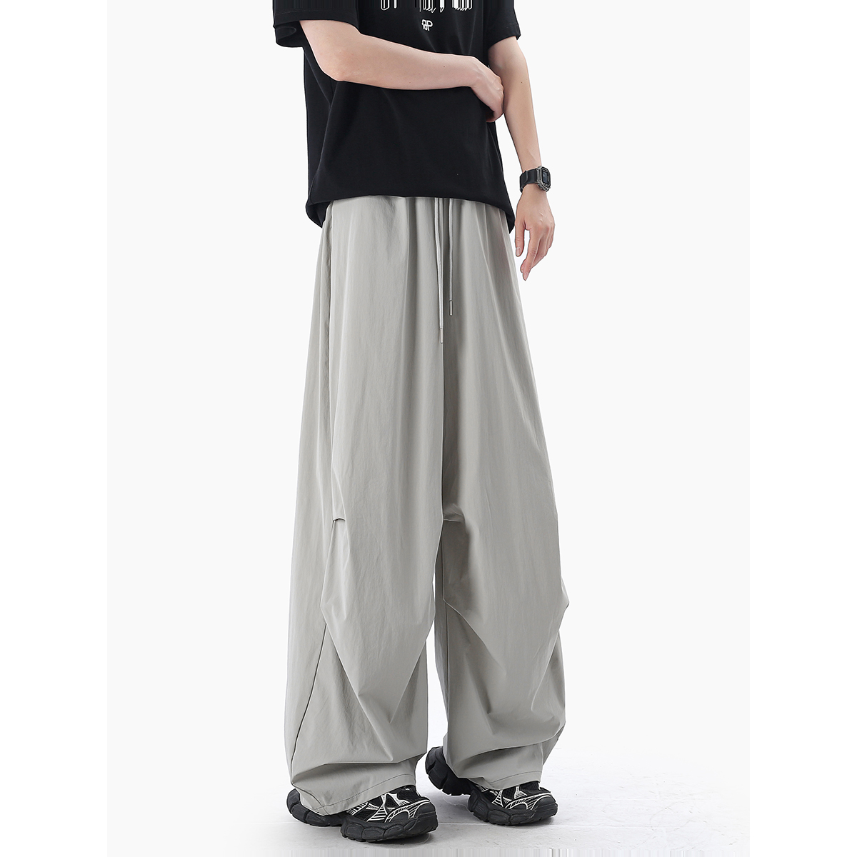 休闲裤男女薄款松弛感伞兵裤