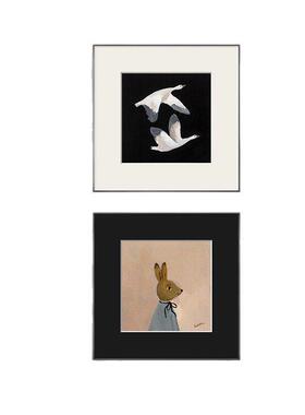 中古风装饰画级感简约小众艺术餐厅卧室床头挂画黑色卡纸墙壁画