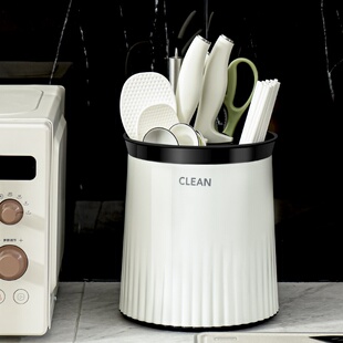 多功能刀具置物架沥水筷笼筷子盒勺子餐具收纳筒厨房旋转刀架