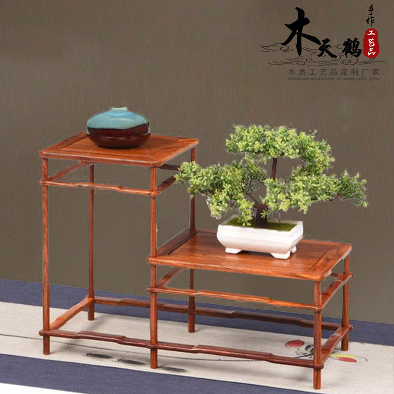 厂家直销红木花梨木中明式仿古小博古架花瓶置物架实木茶壶摆件