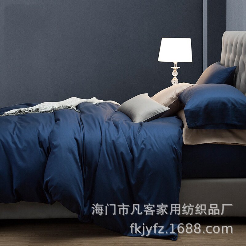 四件套全棉60贡缎长绒棉床上纯棉套件五酒店1.8m床单被套