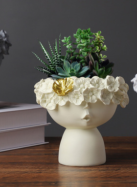北欧风创意女孩家居装饰梦露花瓶摆件树脂工艺品饰品厂家现货