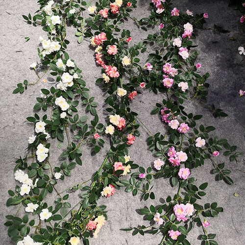 蔷薇花藤仿真花十里香花藤蔓婚庆装饰花藤蔷薇花假花装饰壁挂