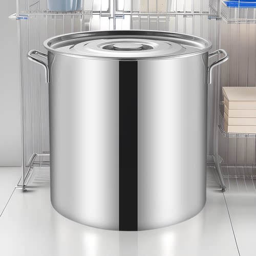 304不锈钢桶汤桶商用加厚带盖电磁炉卤锅熬汤家用圆水米桶加LOGO