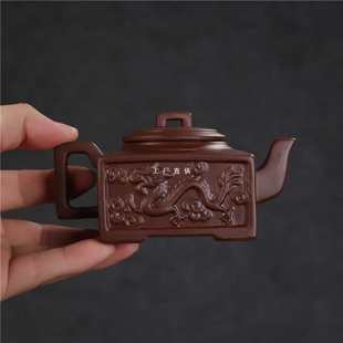 紫砂壶半手工茶壶龙凤方壶家用小容量泡茶壶功夫单人壶14
