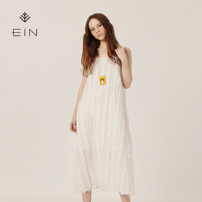 [低价钜惠]EIN言小清新吊带苎麻连衣裙雏菊裙无袖打底裙原创文艺