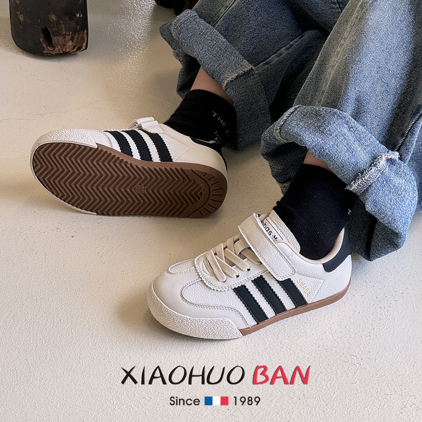 真皮女童鞋子儿童德训鞋阿甘鞋