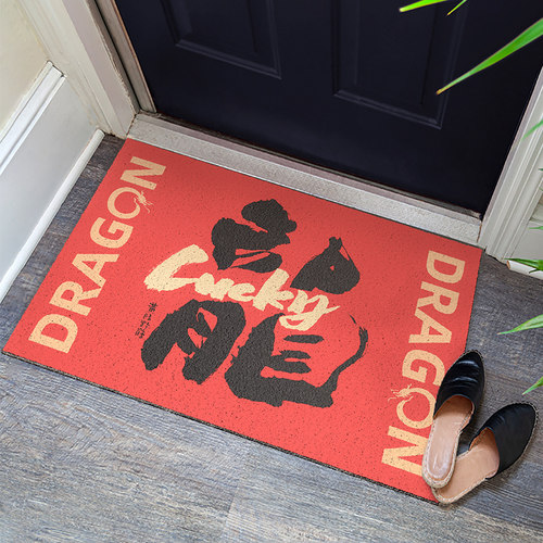 一拾一 黄陵野鹤 龙年丝圈入户门地垫可裁剪玄关进门脚垫门口地毯