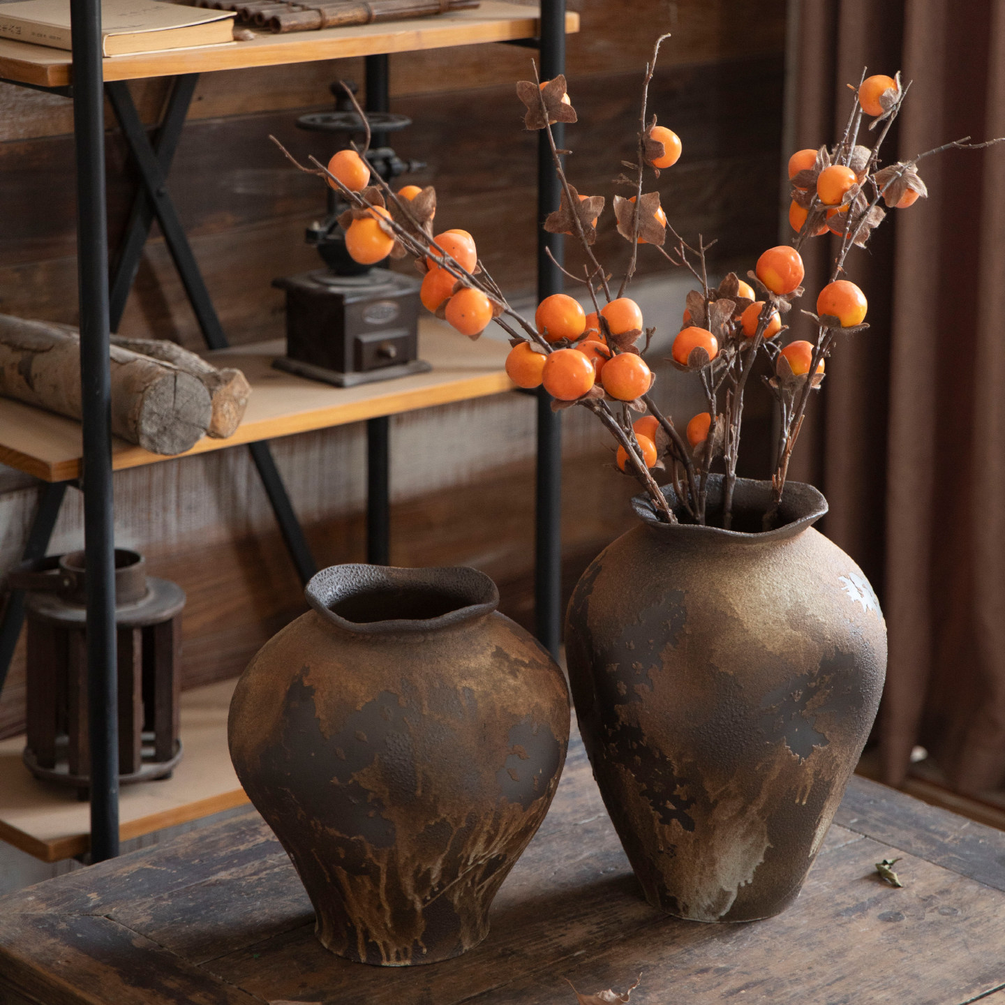 景德镇侘寂风陶瓷花瓶新中式复古怀旧插花陶罐客厅书房装饰品摆件,家居饰品,花瓶,淘宝优惠券,粉丝福利购,淘宝优惠卷