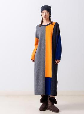 【彝】Gentle Forest彝系列拼布设计羊毛连身裙&开衫