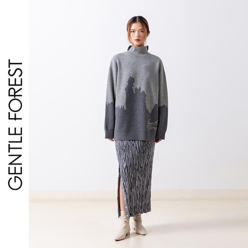 秋冬高领毛衣名族彝族羊毛毛衣