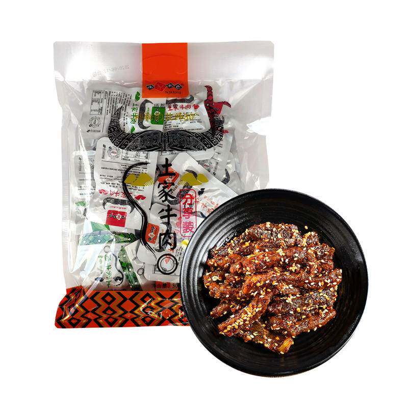 湖北恩施女儿城特产土家本色牛肉干混合分享装300g牛肉粒休闲零食