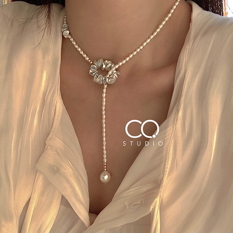 高级感项链维纳斯珍珠毛衣链女