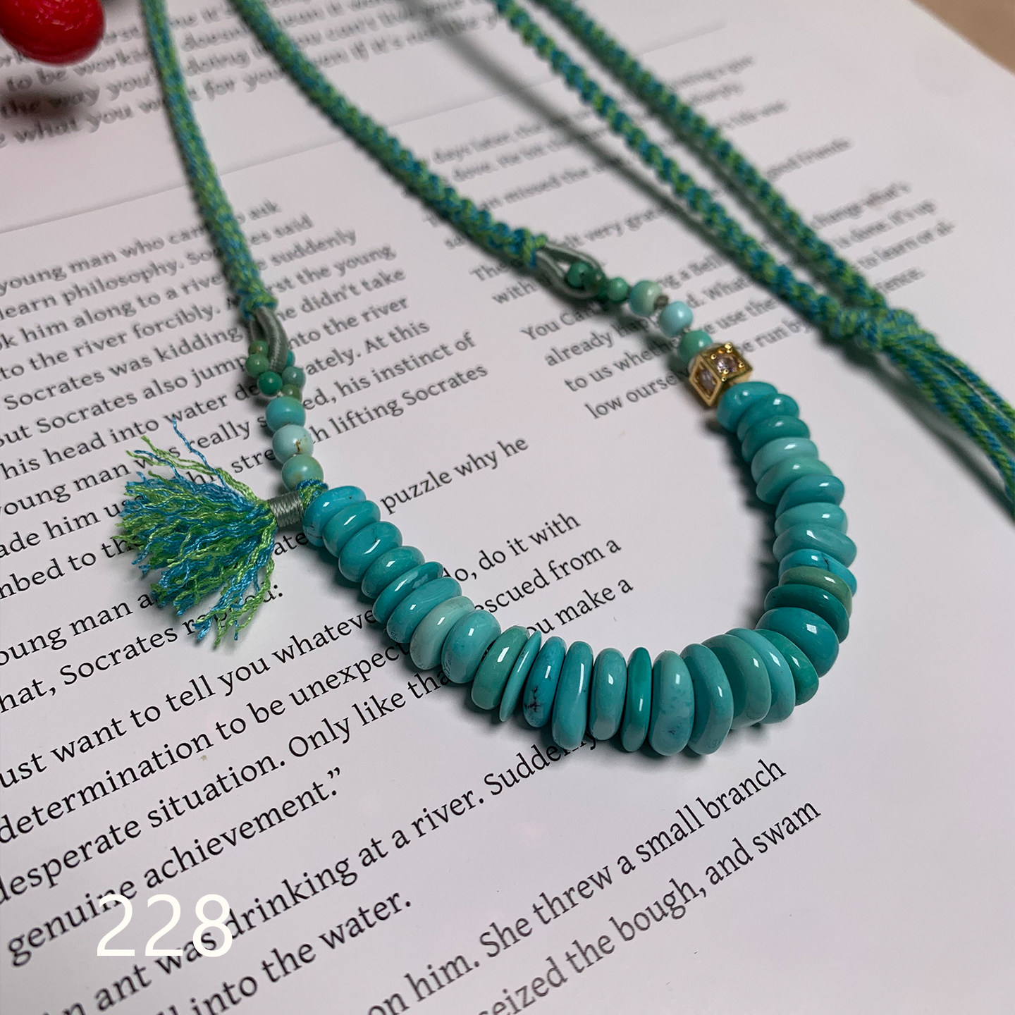 湖北原矿天然绿松石毛衣链女气质手工编织颈饰合金流苏设计款项链,饰品/流行首饰/时尚饰品新,颈饰,淘宝优惠券,粉丝福利购,淘宝优惠卷