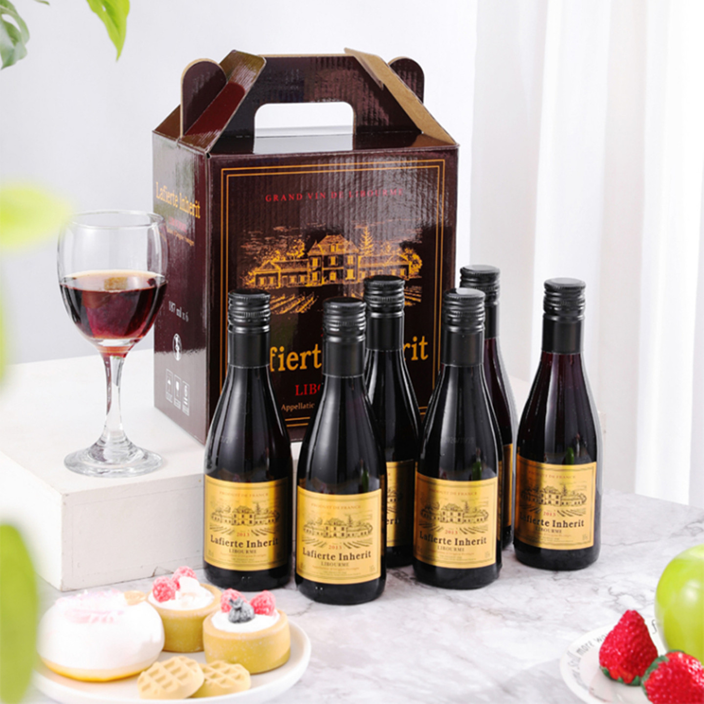 法国红酒原装小la菲进口整箱干红葡萄酒187ml*六礼盒装睡前小瓶酒