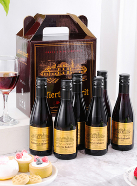 法国红酒原装小菲进口整箱干红葡萄酒187ml*六礼盒装睡前小瓶红酒