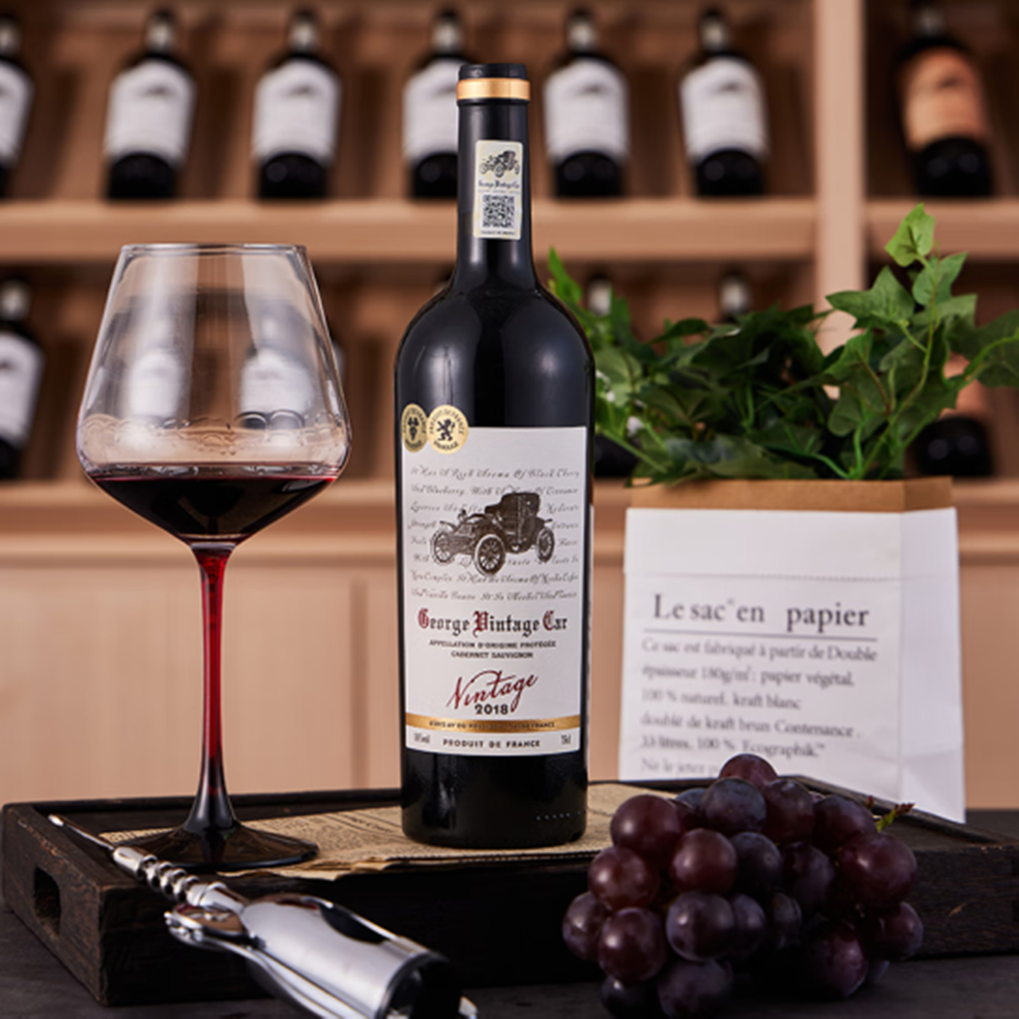 【原装正品】法国原装进口14度750ml珍藏版乔治老爷车干红葡萄酒