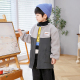 儿童罩衣秋冬宝宝吃饭拉链罩衫 羽绒服外套小孩防脏护衣男女童围兜