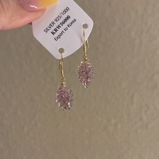 清冷感紫色葡萄串珠耳环女2025新款 小众设计独特漂亮耳饰耳钩 爆款