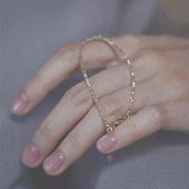 S925银极细闪耀香槟色施家水晶手链女款 2025新款 手串轻奢小众精致