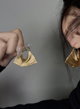 复古金色纹理包包耳环女2026新款