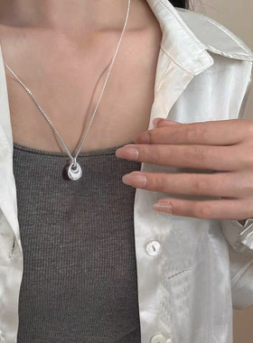 S925纯银水滴项链高级感轻奢