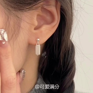 s925纯银麦穗流苏环2025新款 小众独特气质百搭耳钉轻奢高级感 爆款