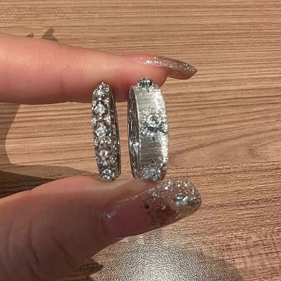 S925银拉丝戒指女轻奢高级感