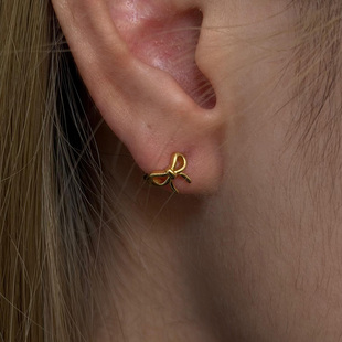 韩系简约迷你蝴蝶结耳扣女小众设计感独特气质耳饰轻奢高级感耳饰