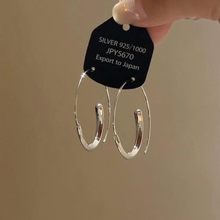 韩系简约几何圈圈耳环2025新款 素圈耳饰小众独特漂亮气质耳圈 爆款