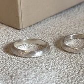 韩系简约银色拉丝素圈戒指女小众设计指环2025新款 爆款 轻奢高级感