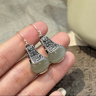 民族风唐草纹复古耳环2025新款 小众气质旗袍耳坠 轻奢高级感新中式