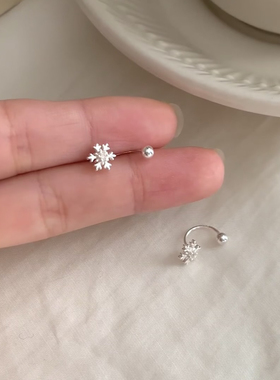 韩系气质雪花螺丝拧扣耳钩女2025新款爆款高级感耳环小众独特耳饰