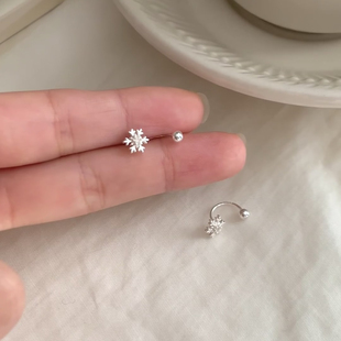 韩系气质雪花螺丝拧扣耳钩女2025新款 高级感耳环小众独特耳饰 爆款