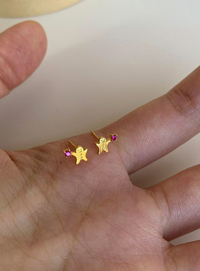 姜饼人耳钉女小众设计感精致小巧简约气质耳环2025新款爆款高级感