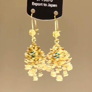 新中式 金色镂空雕花流苏耳环复古民族风气质千金感小众独特耳坠女