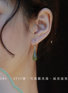 新中式和田玉耳环女2025新款爆款高级感小众独特旗袍汉服耳坠耳钩