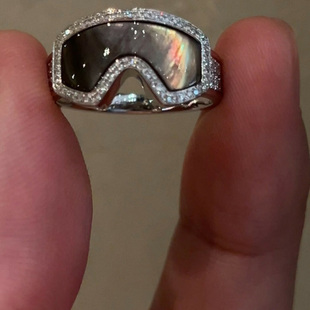 冷淡风仿闪钻雪镜戒指女时尚 高级感轻奢食指戒小众设计感指环 个性